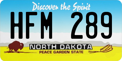 ND license plate HFM289