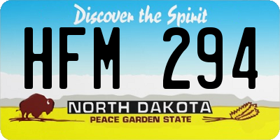 ND license plate HFM294