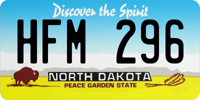 ND license plate HFM296