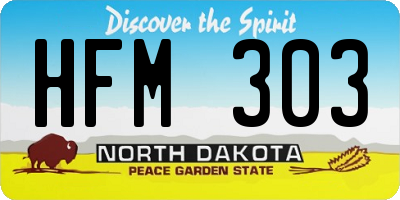 ND license plate HFM303