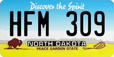 ND license plate HFM309