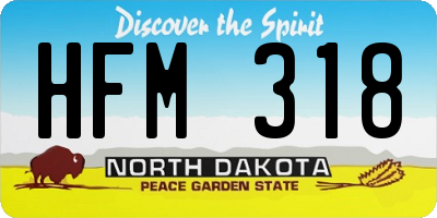 ND license plate HFM318