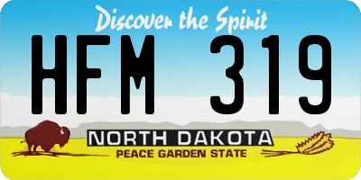 ND license plate HFM319