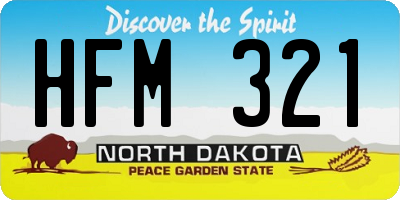 ND license plate HFM321