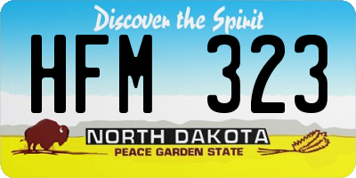 ND license plate HFM323