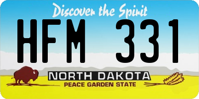 ND license plate HFM331