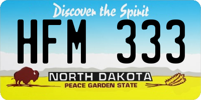 ND license plate HFM333