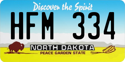 ND license plate HFM334