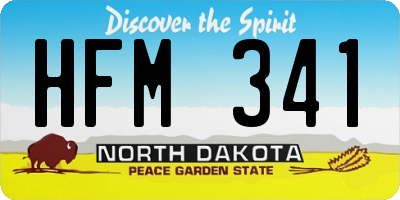 ND license plate HFM341