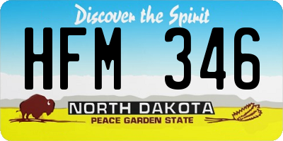 ND license plate HFM346