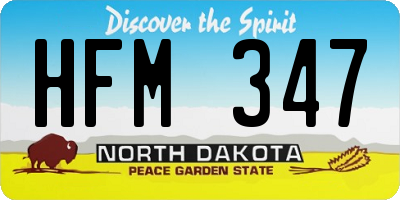 ND license plate HFM347