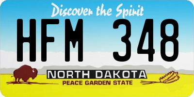 ND license plate HFM348