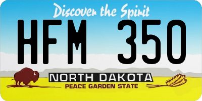 ND license plate HFM350