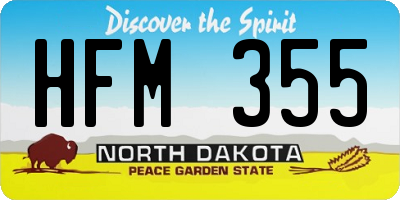 ND license plate HFM355