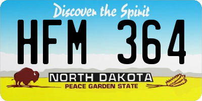 ND license plate HFM364