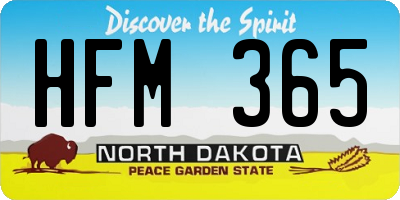 ND license plate HFM365