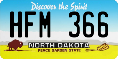 ND license plate HFM366