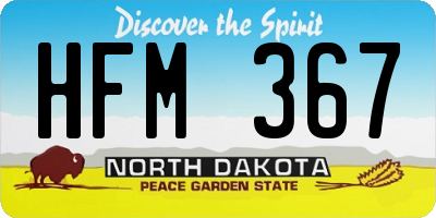 ND license plate HFM367