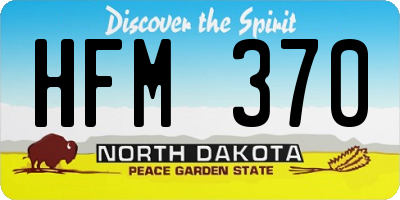 ND license plate HFM370