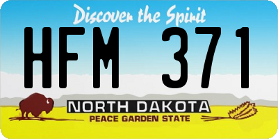 ND license plate HFM371