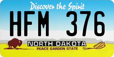 ND license plate HFM376