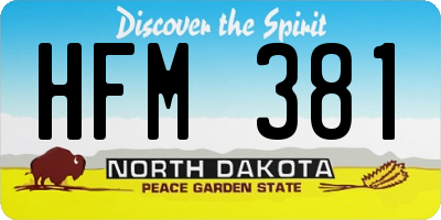 ND license plate HFM381