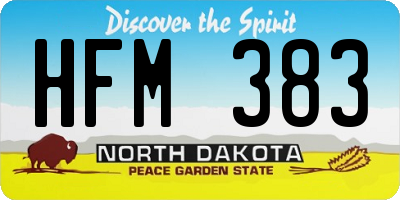 ND license plate HFM383