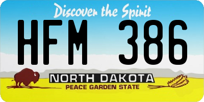 ND license plate HFM386