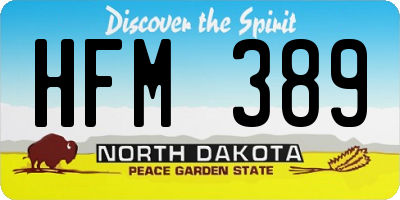 ND license plate HFM389