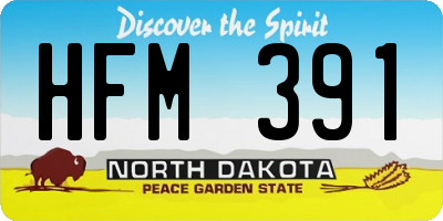 ND license plate HFM391
