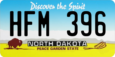 ND license plate HFM396