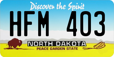 ND license plate HFM403