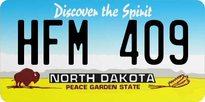 ND license plate HFM409