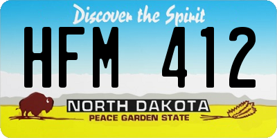 ND license plate HFM412