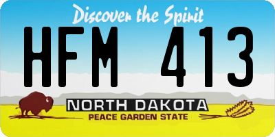 ND license plate HFM413
