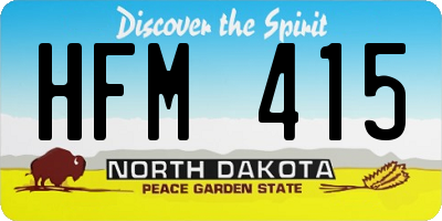 ND license plate HFM415