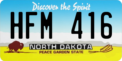 ND license plate HFM416
