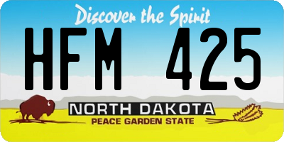ND license plate HFM425