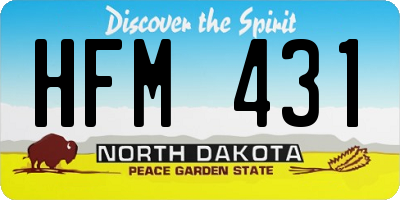 ND license plate HFM431