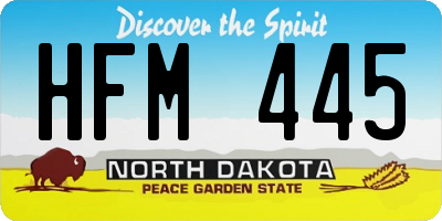 ND license plate HFM445