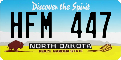 ND license plate HFM447