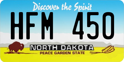ND license plate HFM450