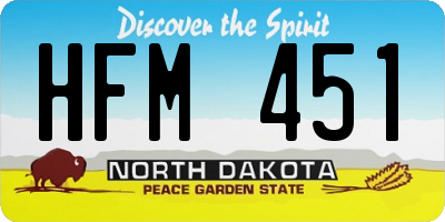 ND license plate HFM451