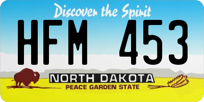 ND license plate HFM453