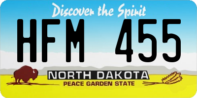 ND license plate HFM455