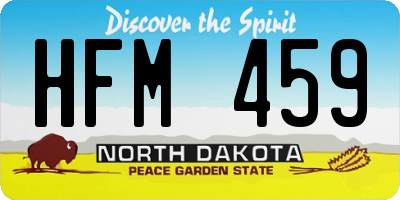 ND license plate HFM459