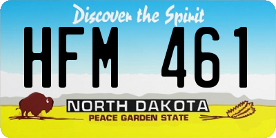 ND license plate HFM461