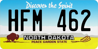 ND license plate HFM462