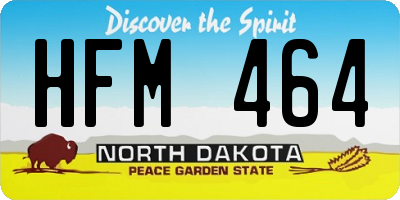 ND license plate HFM464