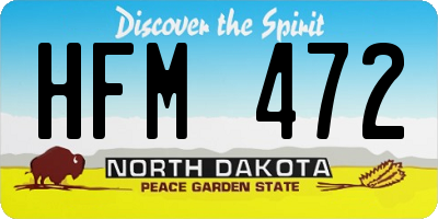 ND license plate HFM472